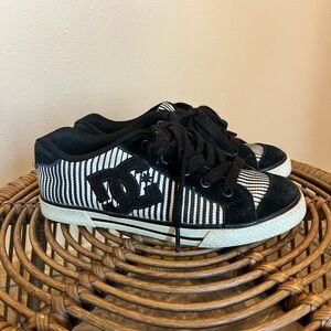 DC Women’s Black and White Striped skater shoes